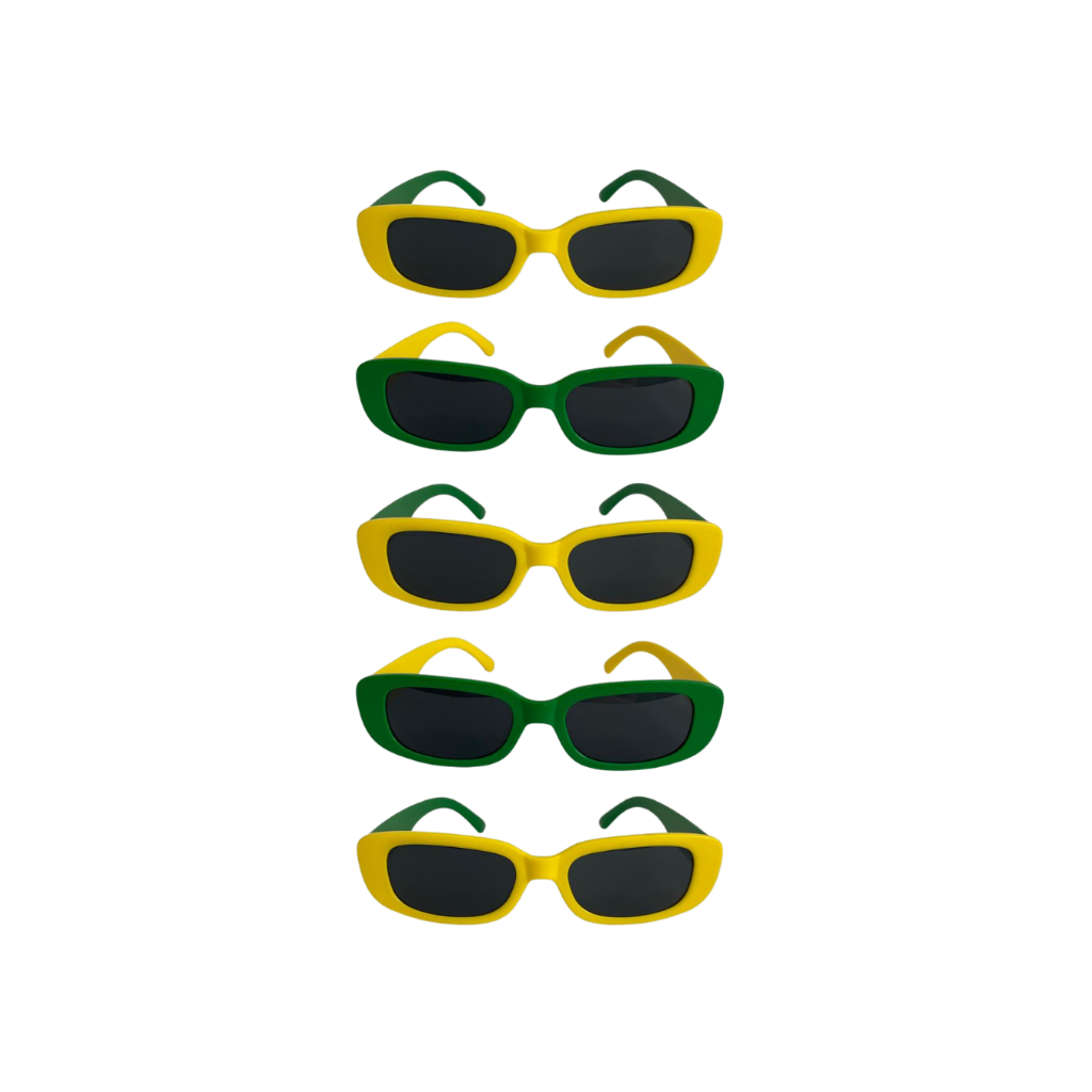 Kit 5 Oculos Brasil Copa Do Mundo Seleção Retro Verde E Amarelo em Oferta na Shopee