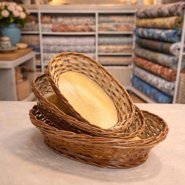 Cesta de Vime Envernizado (Padaria | Doces | Confeitaria | S