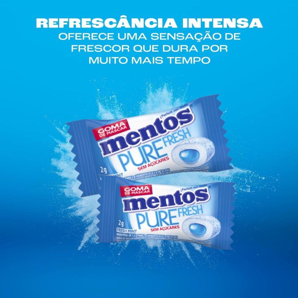 Chiclete Mentos Pure Fresh Kit 6 Caixas (360 Gomas) Sem Açúcar
