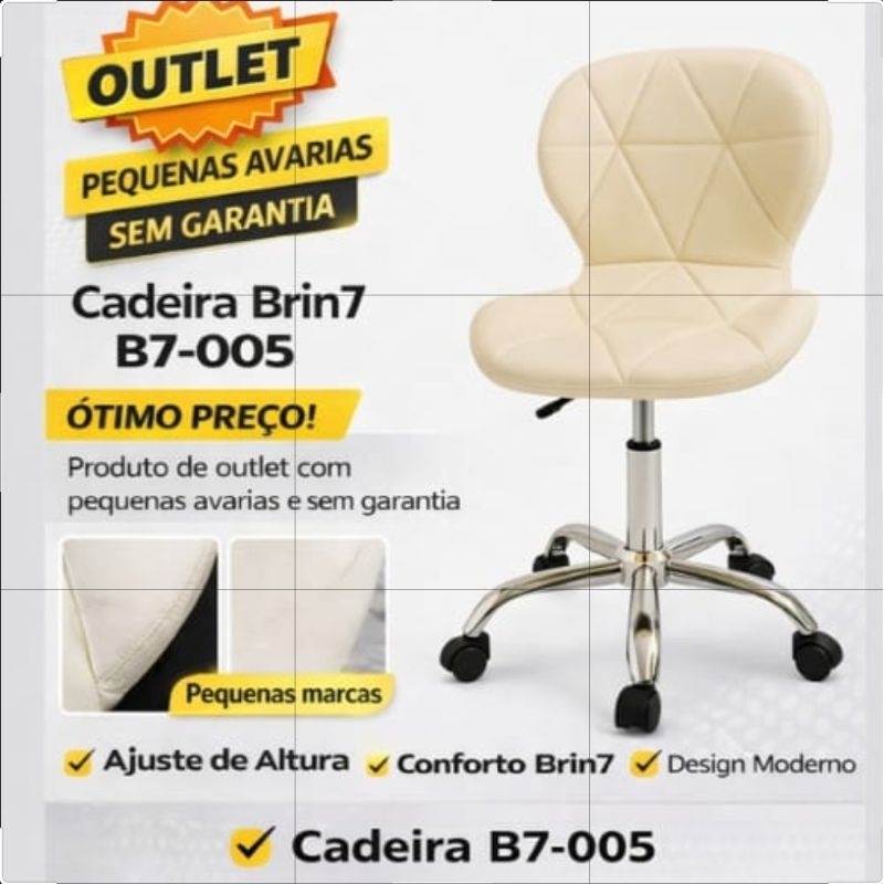 Cadeira Brin7 B7-005 Outlet | Pequenas Avarias | Sem Garantia | Shopee ...