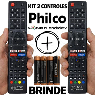 Controle Remoto P hilco Smart Tv 4k 7718 9128 PTV 40/43/50/55/58 Compatível com Pilhas