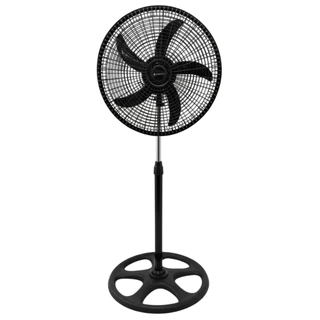 Ventilador de Coluna/Chão Preto 5 Pás 60W 3 Velocidades 50cm Plástico Altura Ajustável - Luminarte