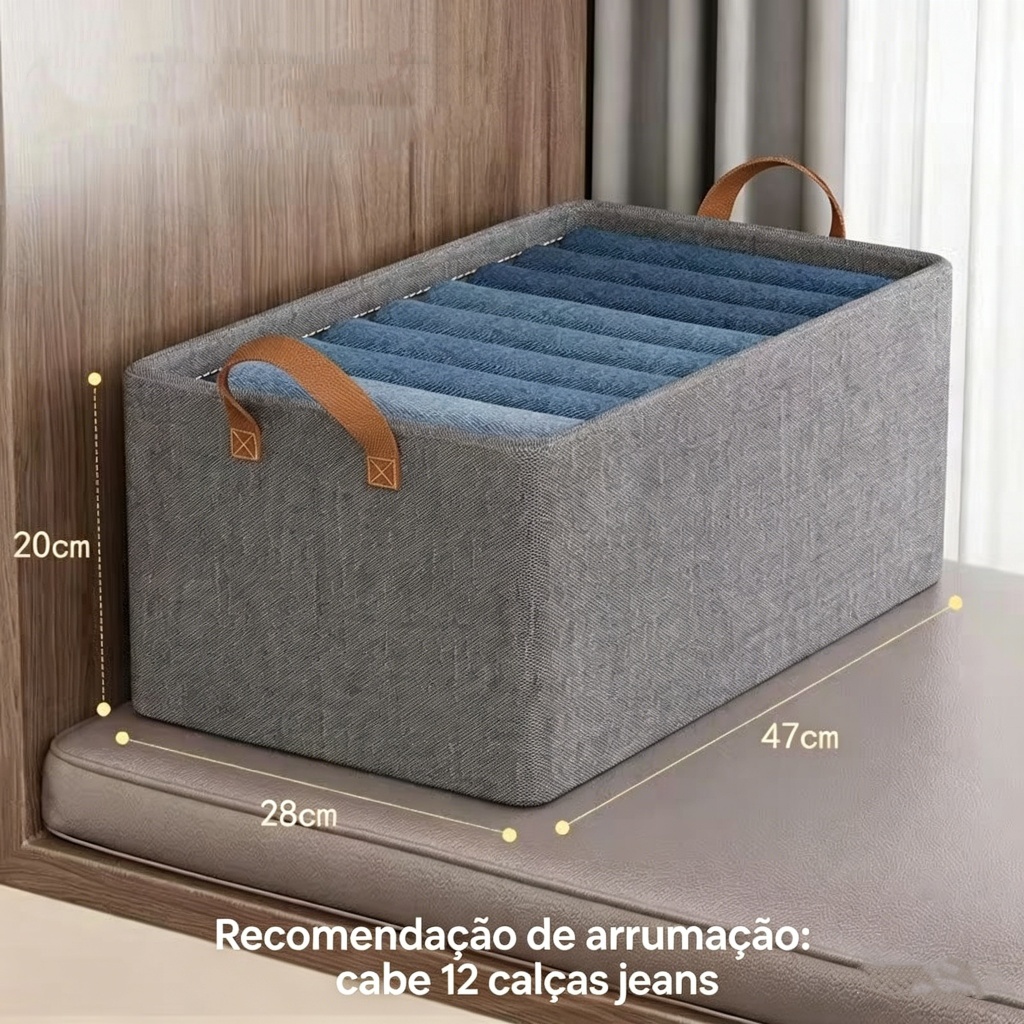 Imagem do produto Cestos Rígidos Reforgados | Caixa Multiuso para Armazenamento de Roupas, Organizador Resistente para Guarda-Roupas 4