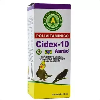 Cidex 10 Polivitaminico Aarão 10ml para Passaros Exoticos e Silvestres