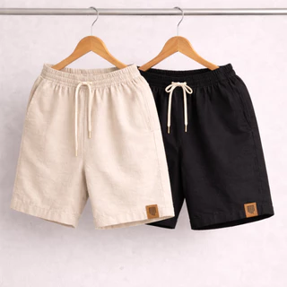 Kit 2 Shorts/Bermuda Mauricinho Masculino em Linho | Leveza, Conforto e Praticidade