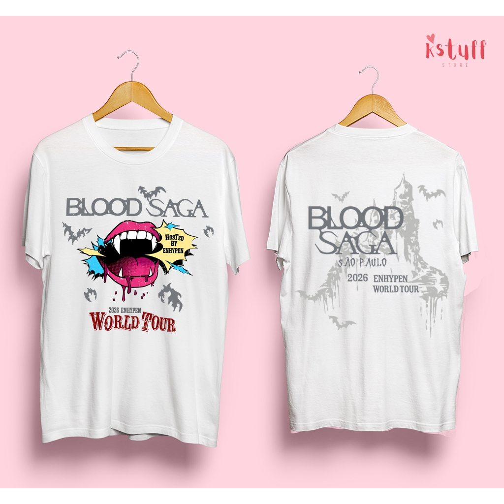 Camiseta Enhypen Blood Saga Tour 2026 | Shopee Brasil