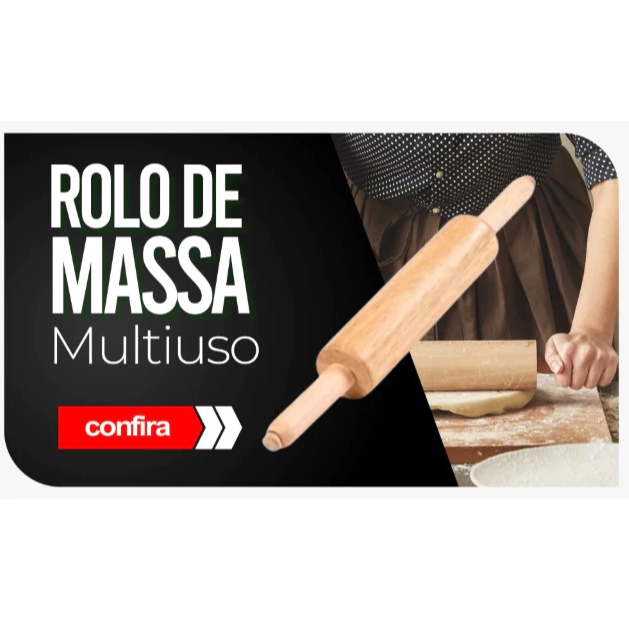 Rolo de Massa de Madeira Abrir Massa Macarrão Culinário Para