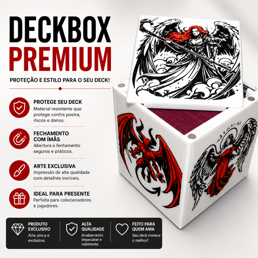 premium yugioh deck box Caixa de armazenamento de deck premium e estojo de playmat - comporta mais  de 550 cartas