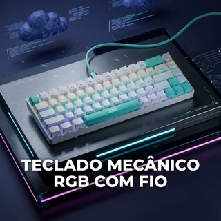 Teclado Mecânico Gamer RGB Compacto 68 Teclas Iluminação LED Cabo 1,5m 5v (0691P/0691B)