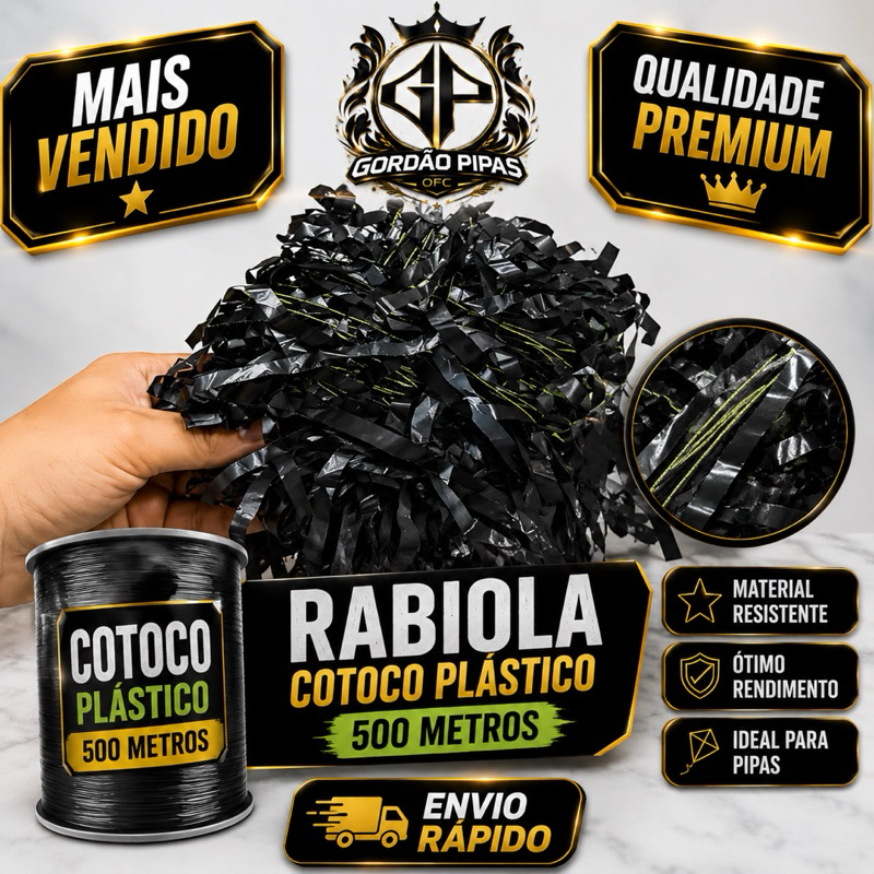 Rabiola Cotoco Plástico 500 Metros Premium | Rabiola Resistente para ...