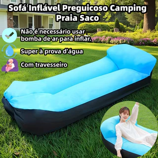 Sofá Inflável Preguicoso Camping Praia Saco De Dormir Impermeável