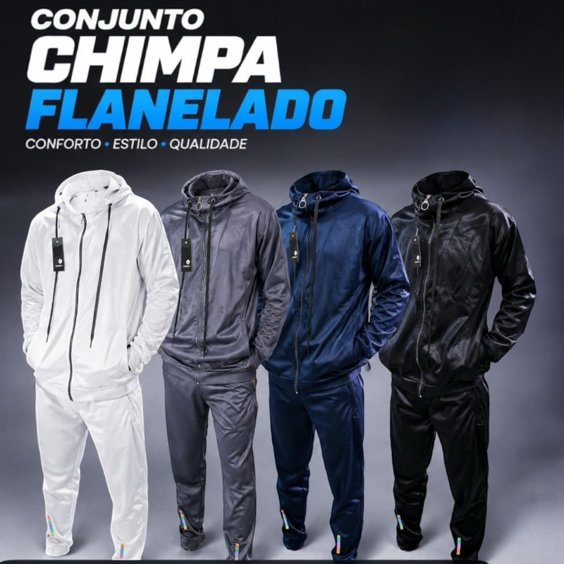 Conjunto Masculino Flanelado Premium Inverno Moletom Casaco +