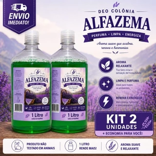 ALFAZEMA DEO COLÔNIA 1 LITRO - KIT 2 UNIDADES