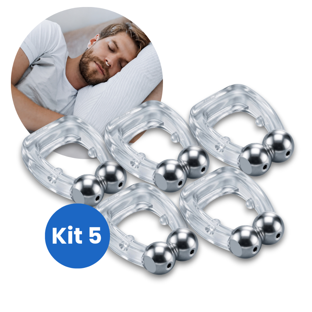 Kit 5 Dispositivos Anti Ronco Clips Dilatador Nasais Magnéticos Melhora ...