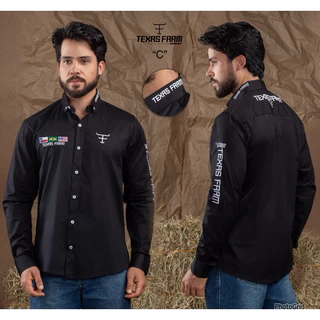 Camisa Camisao Texas Farm Ariat estilo Americano manga longa social bordado country Cowboy rodeio