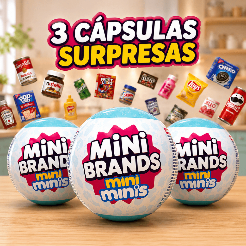 Kit 3 Bolinhas Surpresa Mini Brands Fill The Fridge Mini Minis