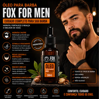 Kit Fox For Men- Shampoo 4x1+ Óleo Barba+ Pasta Premium 150g
