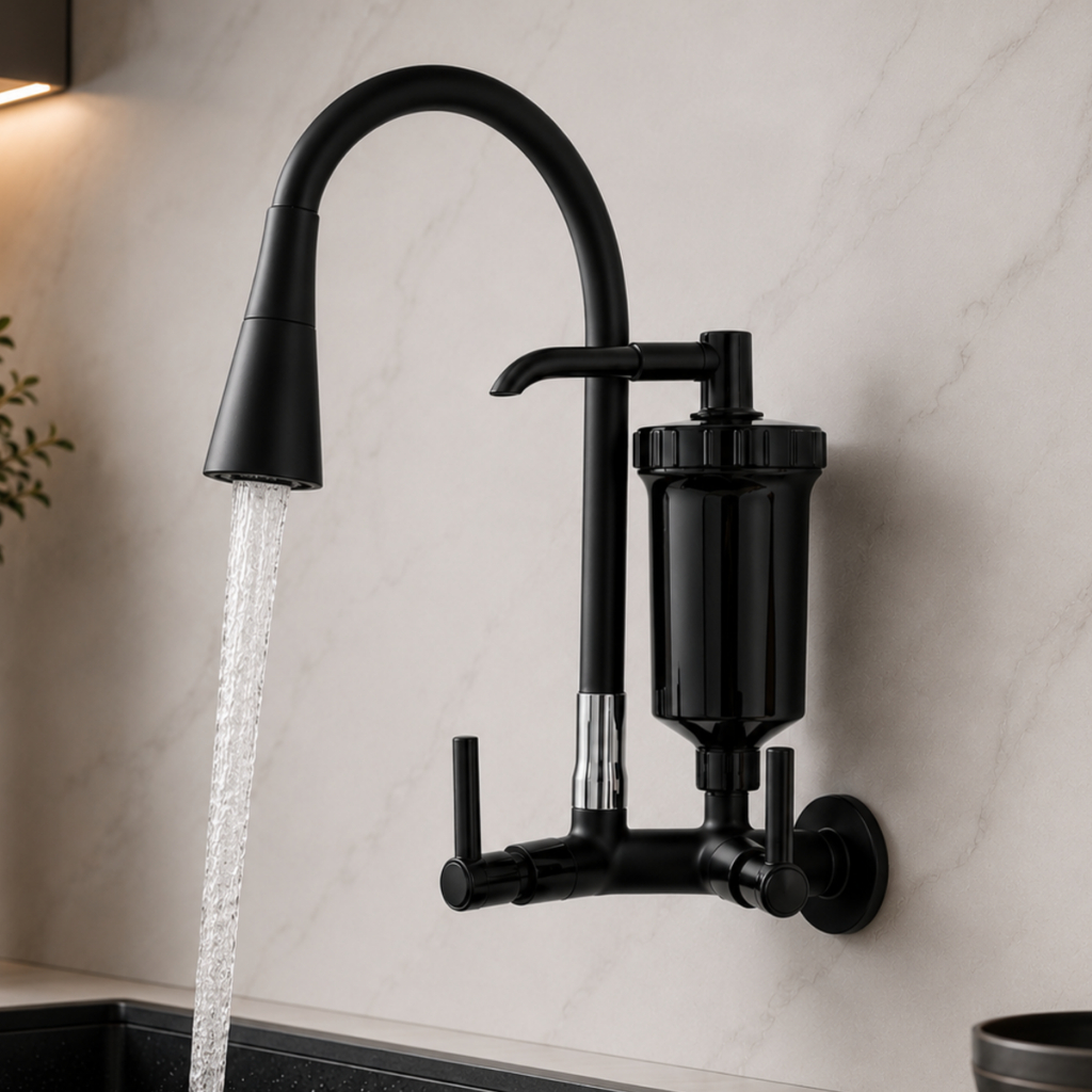 Torneira Parede Com Filtro Purificador De Agua Gourmet Pia Cozinha ...
