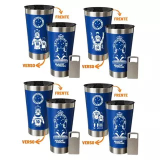 Copo pai e filhos Cruzeirenses Térmico 473ml presente para pai personalizado Gravado a Laser