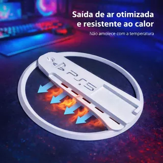 Suporte Vertical PS5 Slim Otimizado para Saída de Ar em ABS + Parafuso Incluso - Alta Resistencia