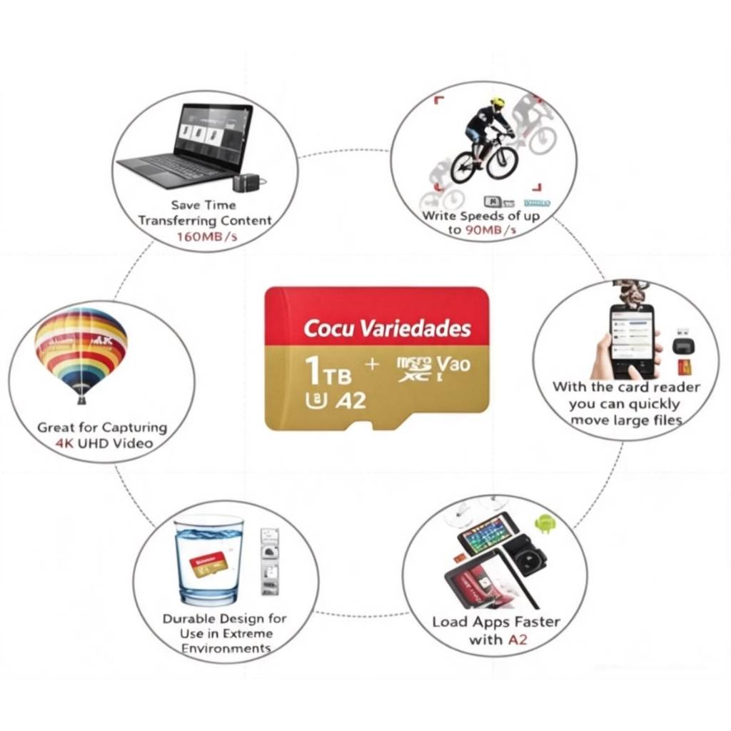 Cartão de Memória MicroSD Classe 10 Ultra 8 ate 1TB para Monitoramento Adaptador P8