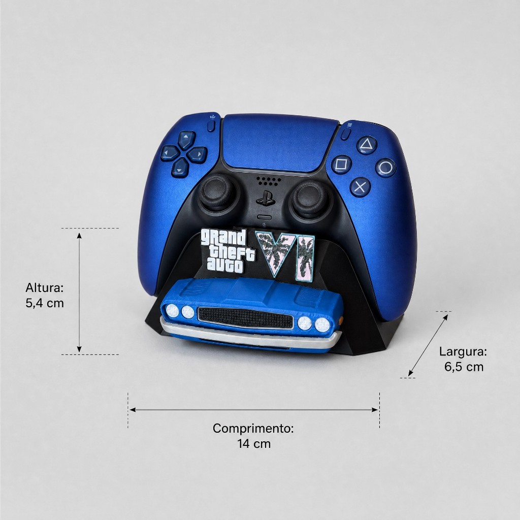 Suporte para Controle PS5 Decorativo Estilo GTA VI Vice City – Modelo Muscle Car — imagem 3