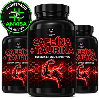 KIT 3 POTES Cafeína com Taurina ORIGINAL Termogênico Total 360 Cápsulas - KIT PARA 180 DIAS USO