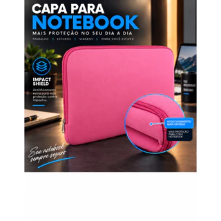 Case Notebook Premium 13" 14" 15.6" – Proteção Anti-Impacto e Impermeável -Rosa
