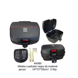 Bauleto Maleta para Moto 38 Litros Universal - Com Chave e Kit de Fixação