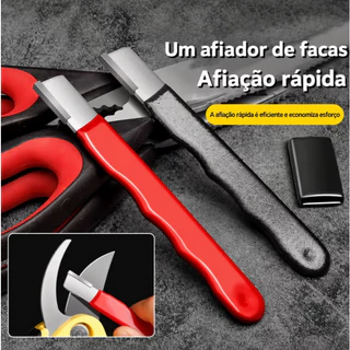 Afiador Profissional de Facas Aço Tungstênio Pedra Diamantada Cabo Antiderrapante Eficiência Afiação Rápida
