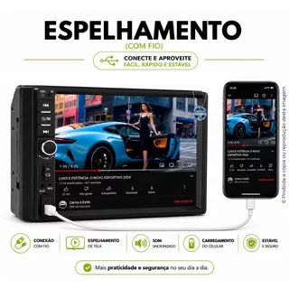 Central Multimídia 2 Din 7" Corsa Montana Vectra Meriva MP5 Espelhamento + Câmera de Ré + Controle