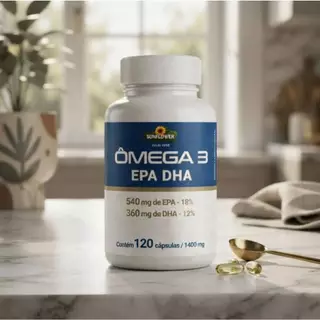 Ômega 3 - EPA 540mg | DHA 360mg - Puro -120 Cápsulas - Sunflower