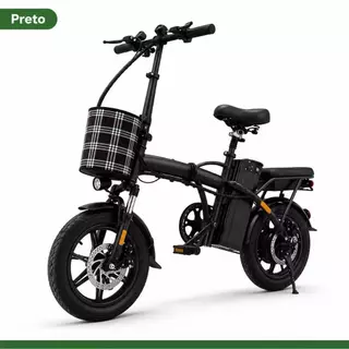Bicicleta Elétrica Dobrável para Adultos – Pedal Assistido e Motor Brushless