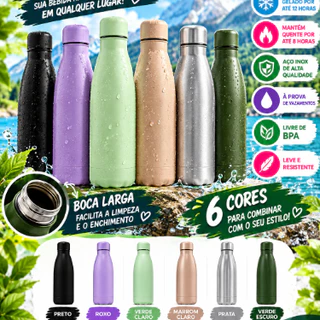 Garrafa Térmica 500ml Aço Inox Portátil Viagem