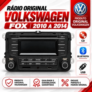 Rádio Original Fox 2010 - 2014, Com Rádio, USB, Leitor de CD e Bluethooth