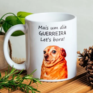 Caneca Engraçada Frase Cachorro Pet Divertida Presente Amiga Trabalho Café Escritório 325ml Porcelana Premium