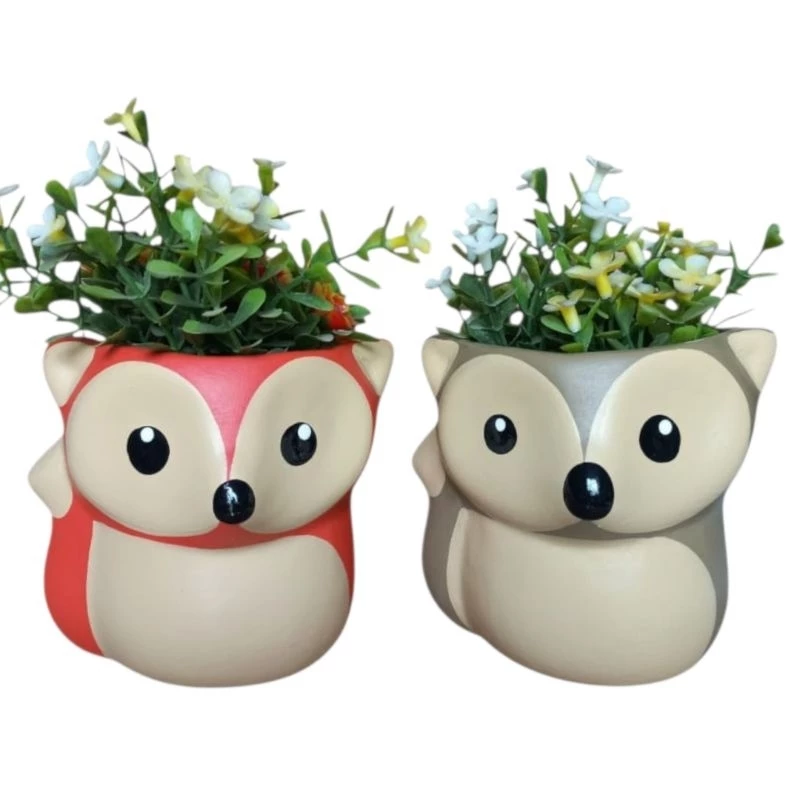 Vaso Raposinha kit 2 peças não acompanha arranjos