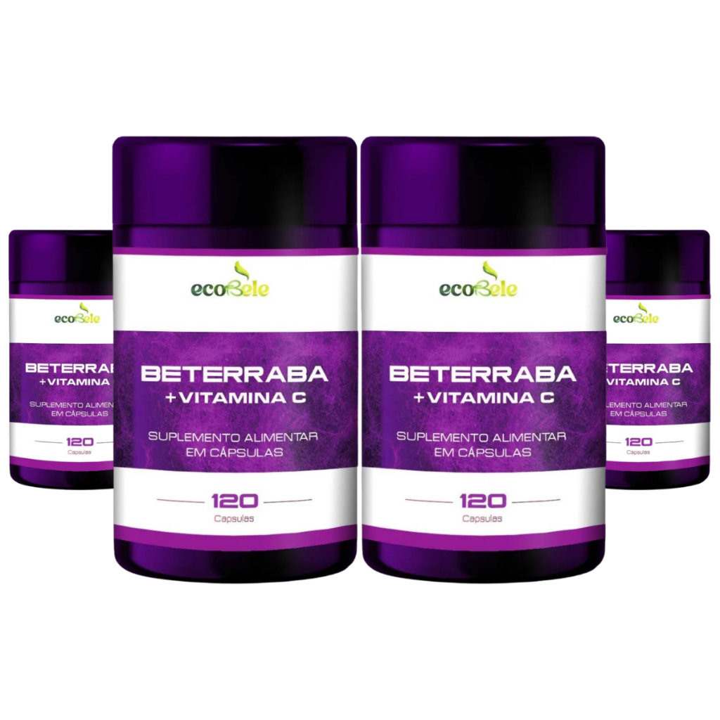 Kit 4x Beterraba em pó capsulas 120un vasodilatador original natural ...