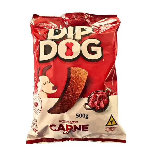 Bifinho Cachorro Petisco Snacks Sabor Carne Pacote Grande 500g Dip Dog em Oferta na Shopee