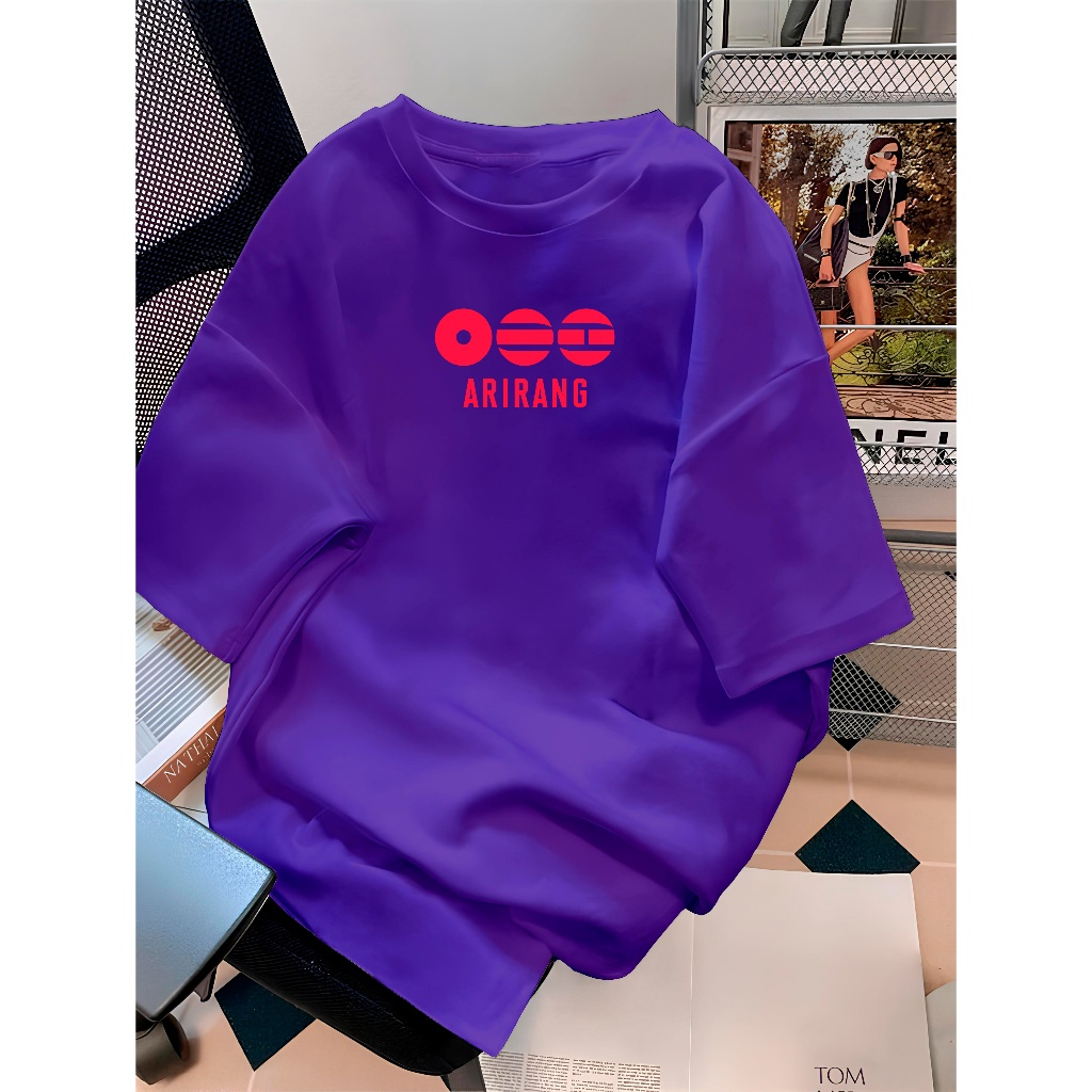 Camiseta K-pop BTS Arirang T-shirt Tecido Premium blusa 100