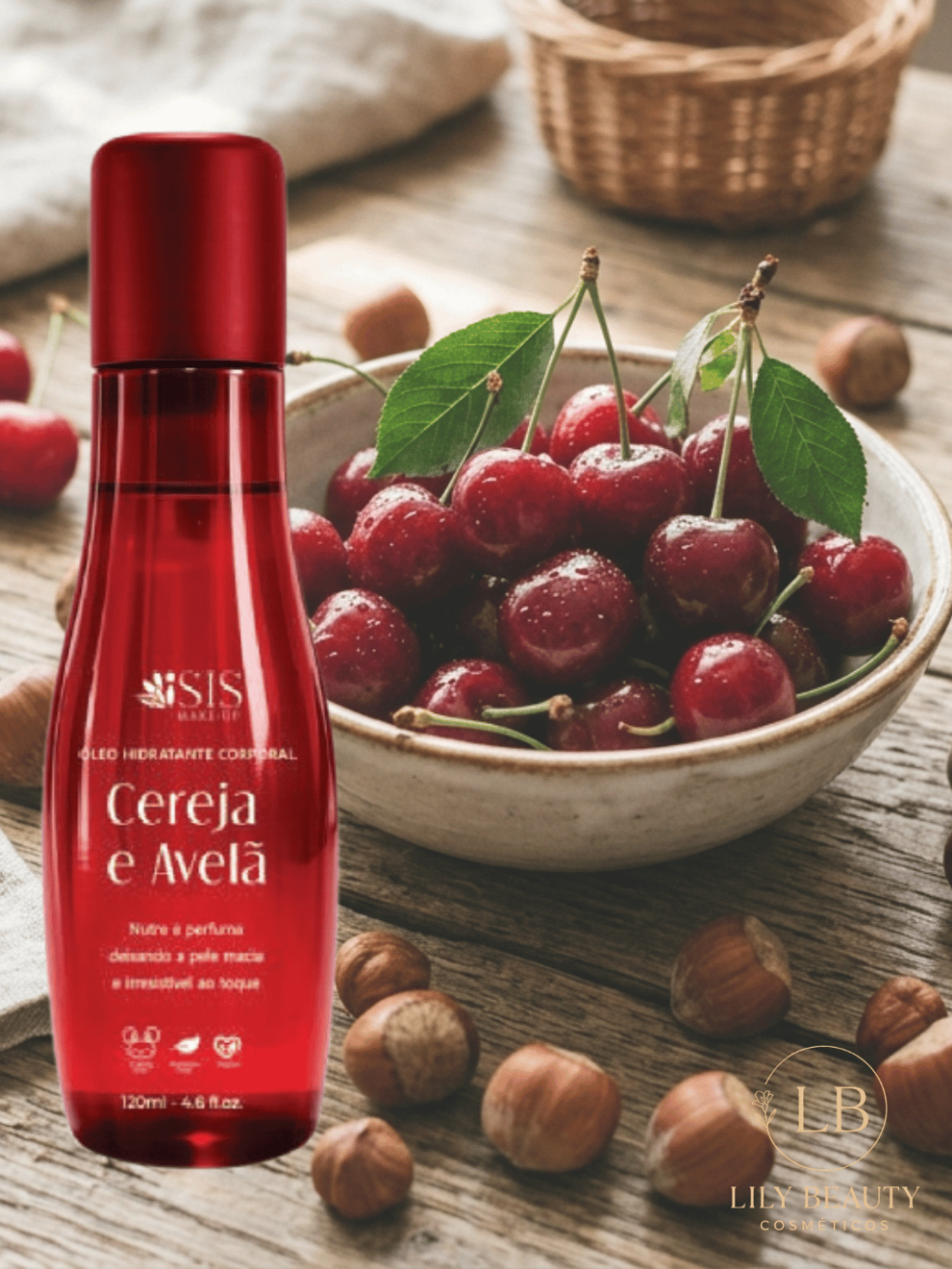 Óleo Hidratante Corporal Ameixa, Amêndoa Doce, Uva Merlot ou