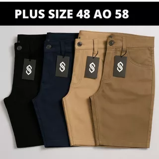 Kit 4 Bermudas Sarja Masculina Plus Size Exg 48 Ao 58 Grande