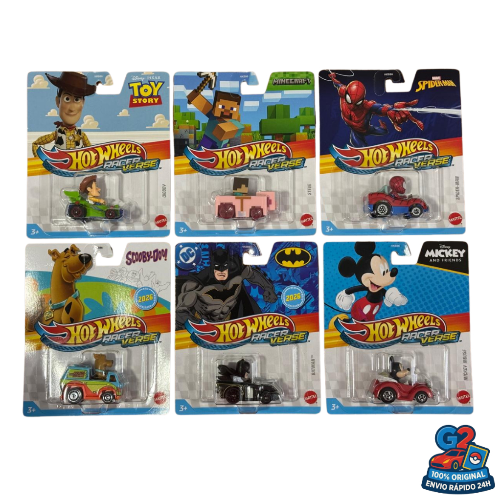 Hot Wheels RacerVerse | 1:64 Diecast | Scooby-Doo, Woody, Stitch