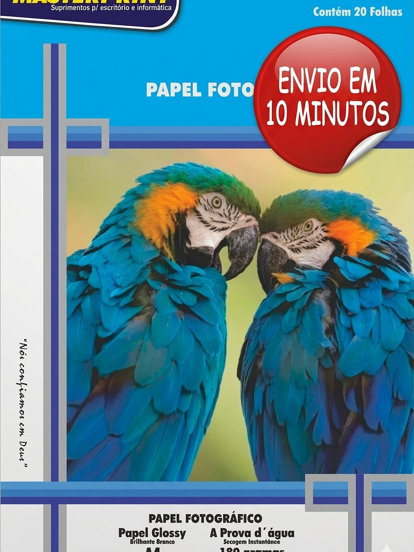 Papel Fotográfico MASTERPRINT 180g A4 20 folhas Resistente à Água ...
