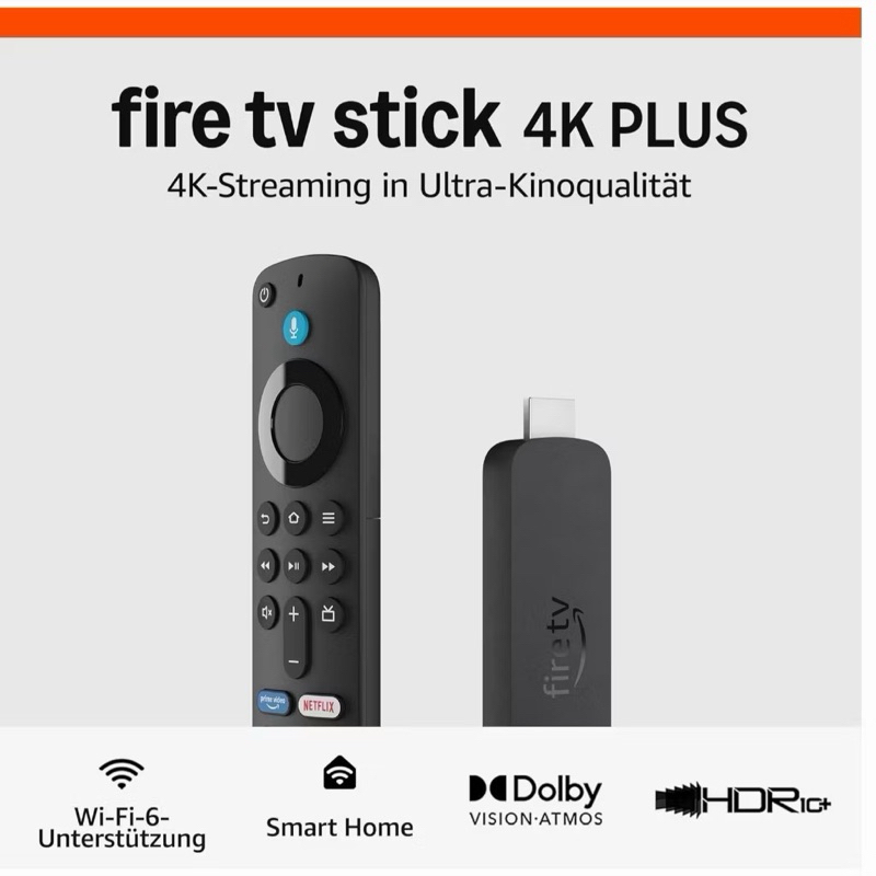 Amazon Fire TV Stick 4K Plus - 8GB Wi-Fi 6 Dolby Vision/ Atmos