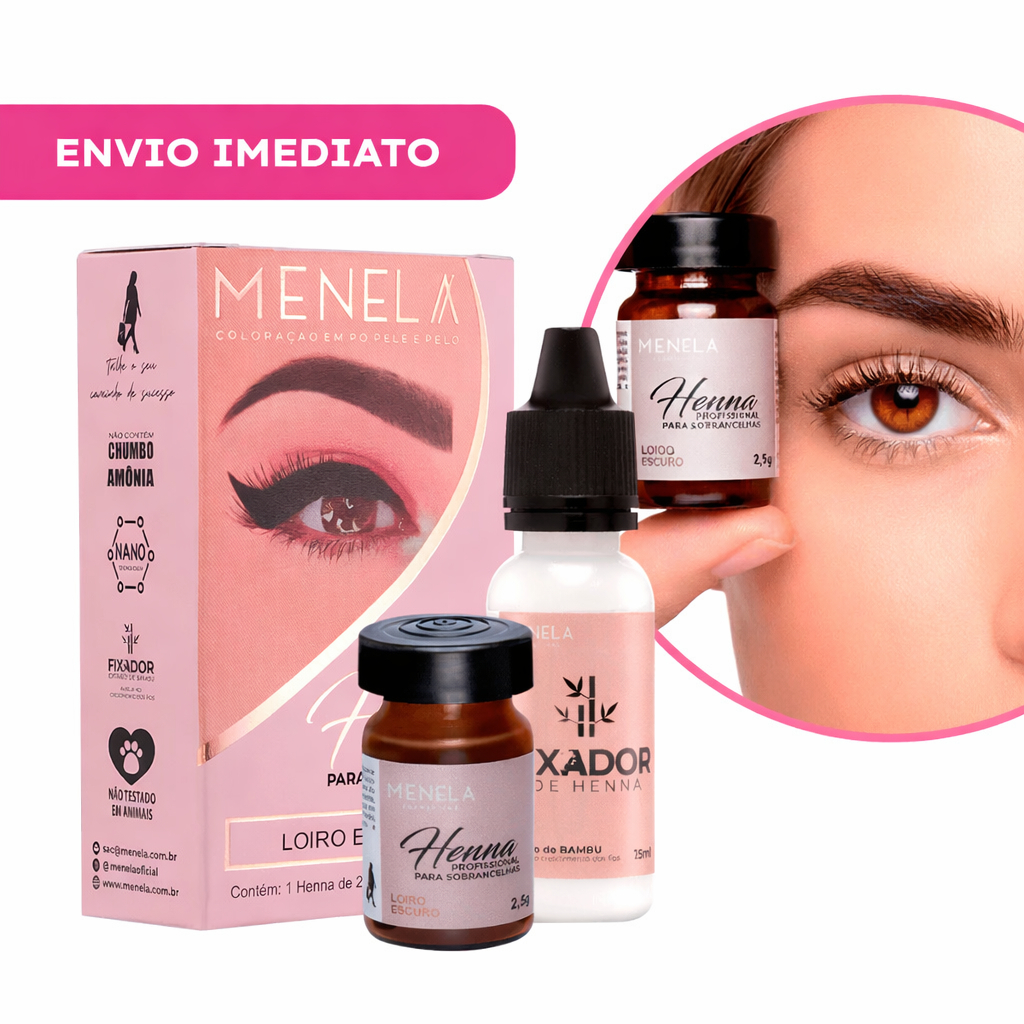Henna Menela Profissional para Designer de Sobrancelhas 2,5g - Com ...