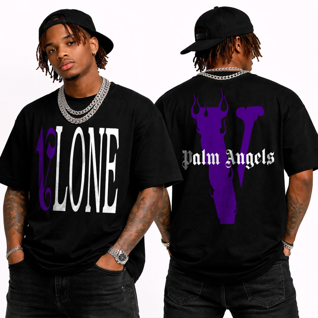 Camiseta Algodão Básica Unissex Unissex Vlone Palm angels