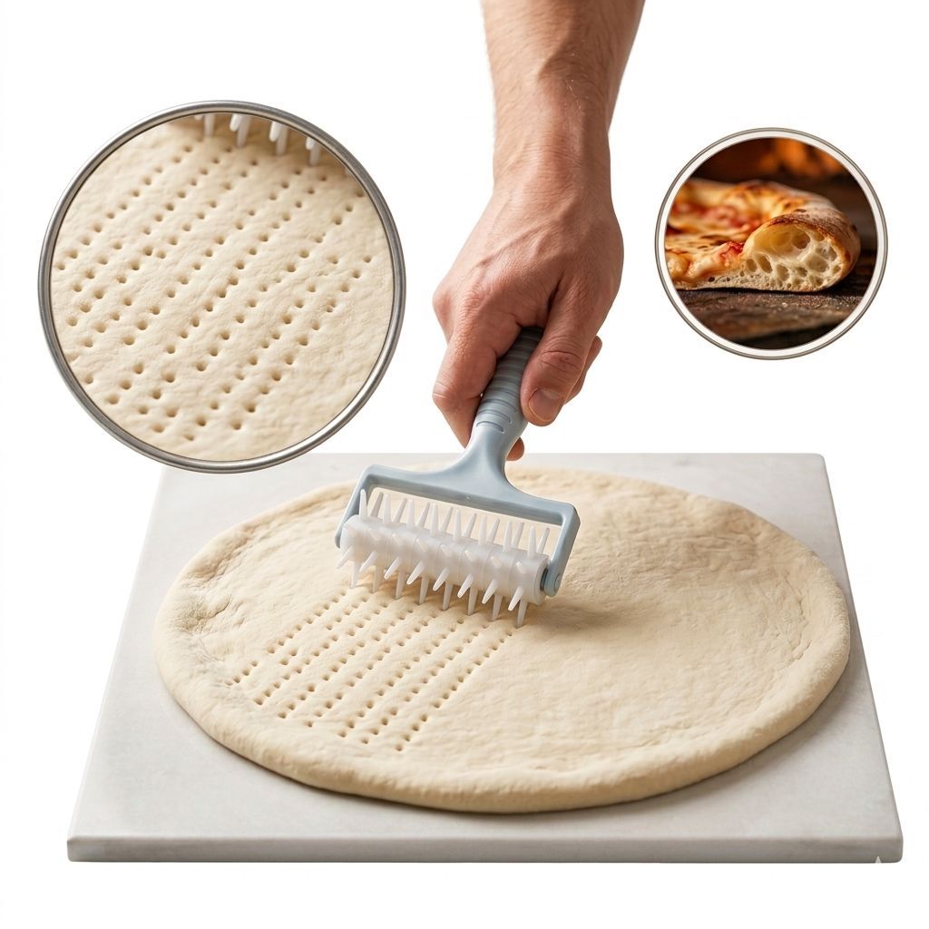 Rolo Furador De Massa Anti-bolhas Pizza Pão Pastel Torta Con