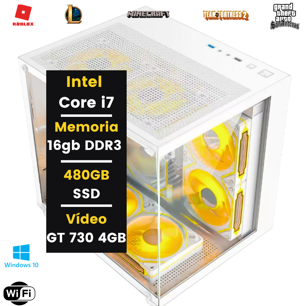 良品 Fujitsu■Win11 Corei7 SSD480GB Blu-ray Computador CPU Gamer Intel Core i7 3770 3ªGeração, Ram 16GB DDR3