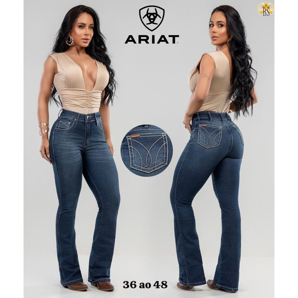 Calça country feminina flare rodeio coutry boiadeira cauntry Ariatt ...